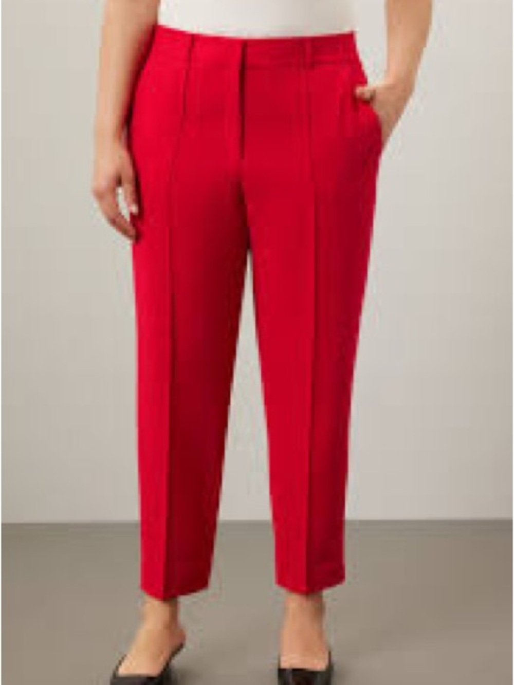 Michael Kors Red Cropped Tapered High-Rise Ankle Pants. 10p